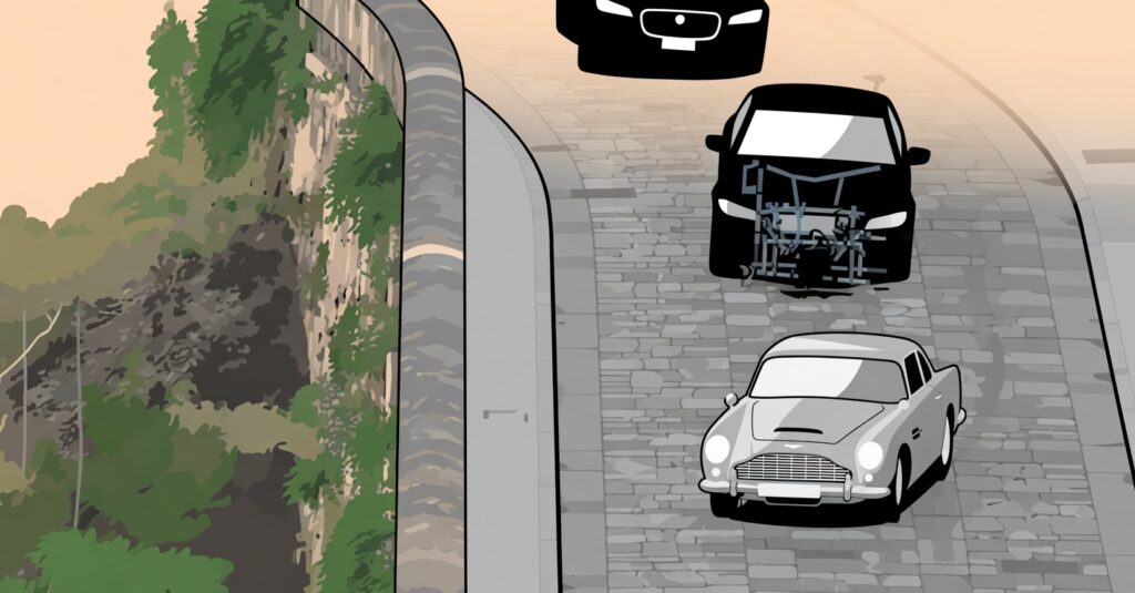 Sasso Barisano car chase - No Time To Die - James Bond in Matera