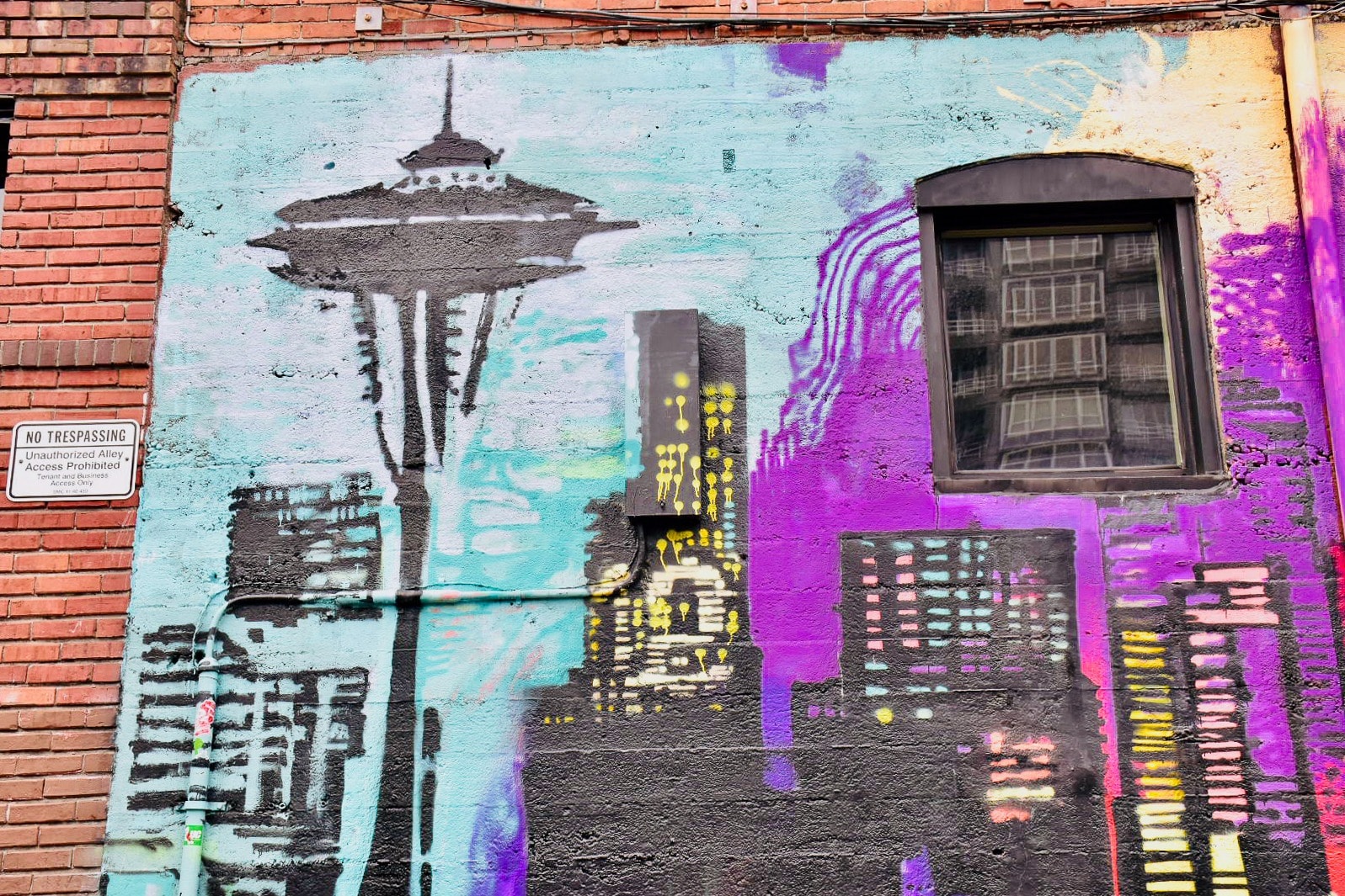 Space Needle mural, Seattle