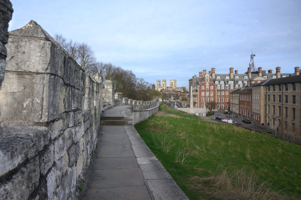 Photograph of York City Walls overlooking the Cathedral