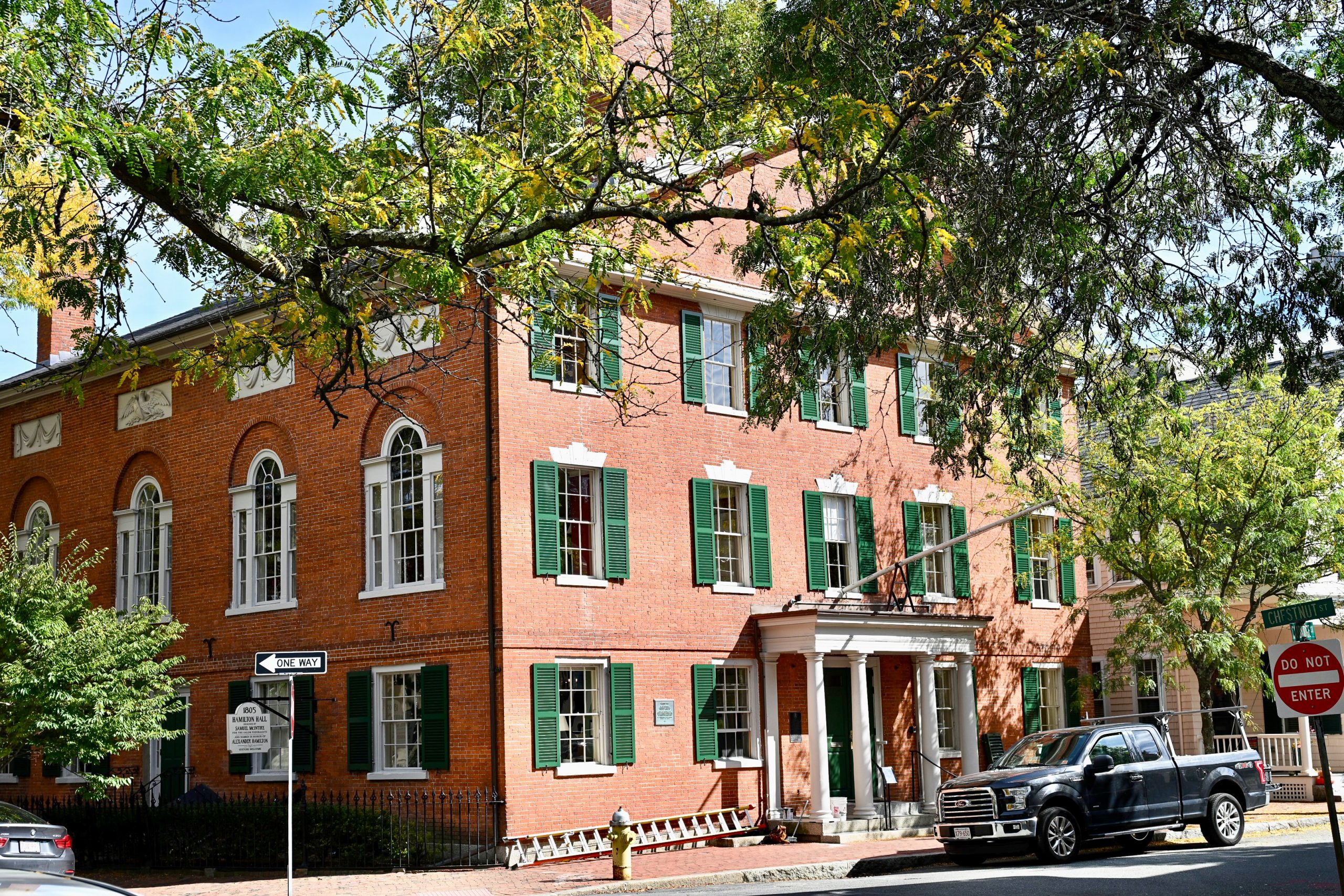 Hamilton Hall, the red brick venue on Chestnut Street, Salem