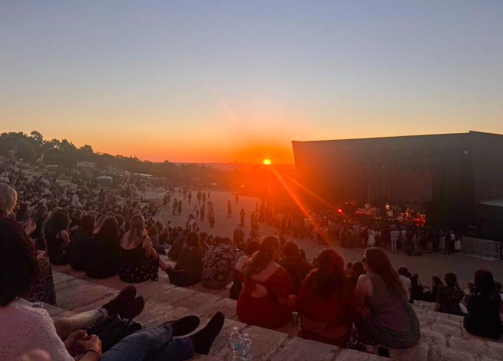 Seating at Red Hill Auditorium Sunset