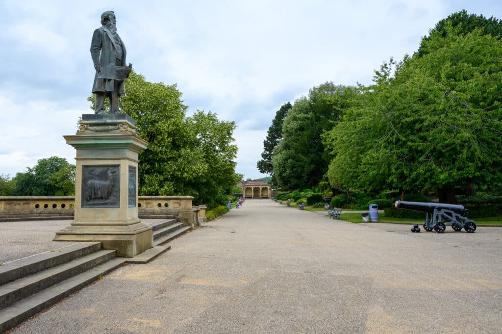 Statue of Titus Salt in Roberts Park, Saltaire