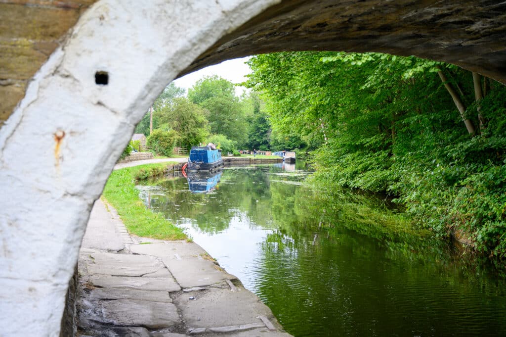 Narrowboats on Leeds-Liverpool Canal