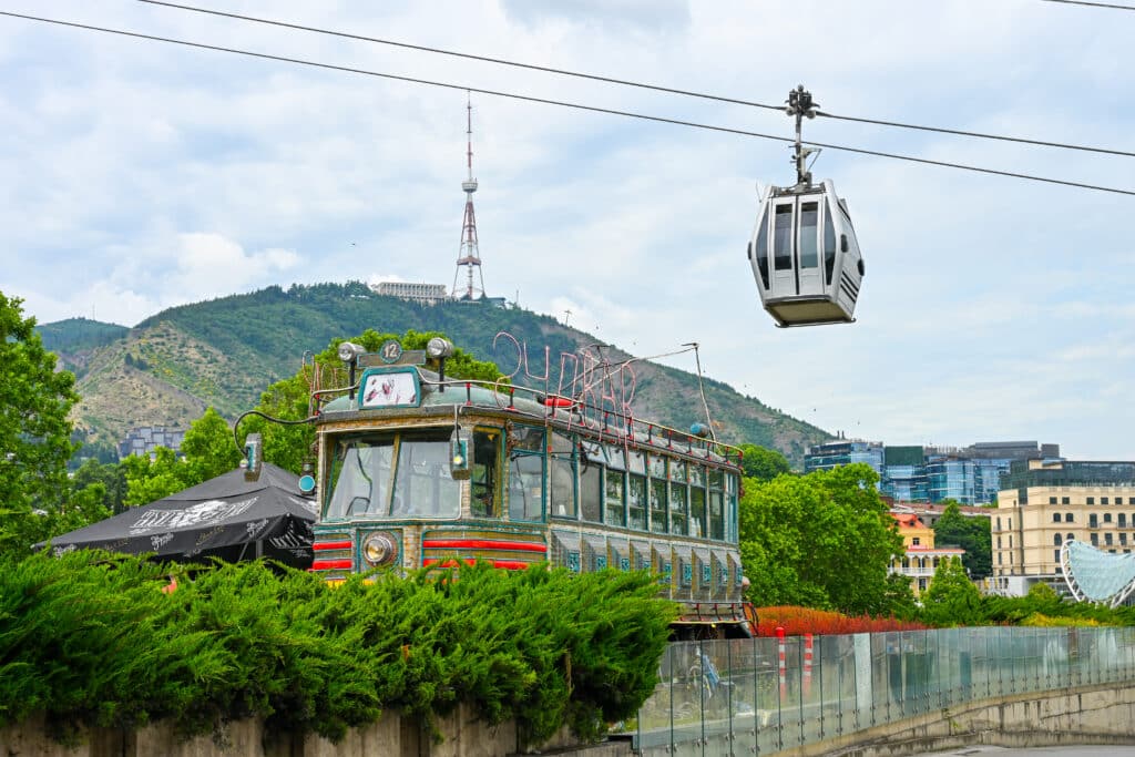 Tbilisi cable cars and bars. Georgia