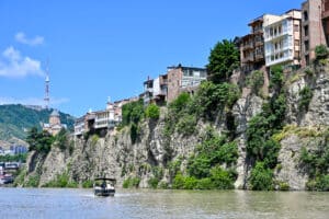 Boat trip on the Kura River, Tbilisi