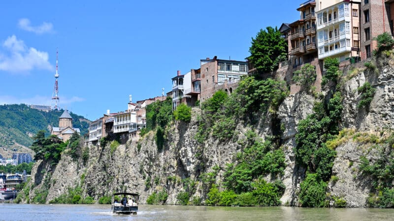 Boat trip on the Kura River, Tbilisi
