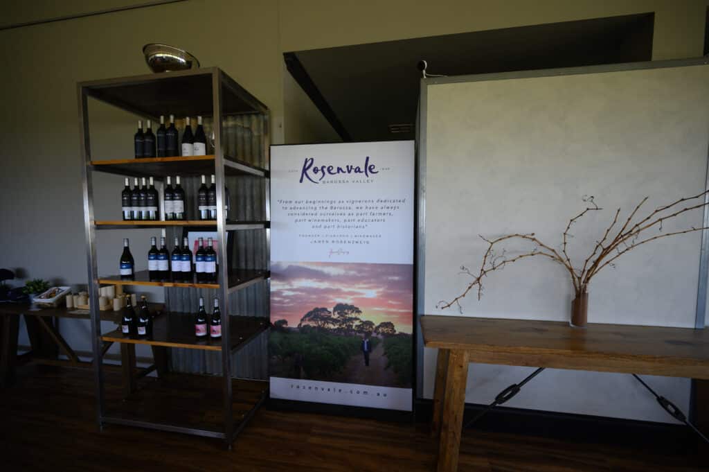 Barossa Valley Rosenvale wines display and banner