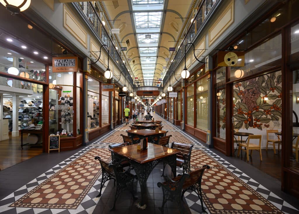Things to do in Adelaide historic Adelaide Arcade interior