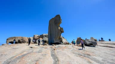 Kangaroo Island day trip people exploring Remarkable Rocks