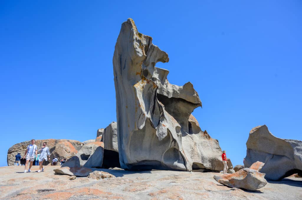Kangaroo Island day trip large granite formation at Remarkable Rocks