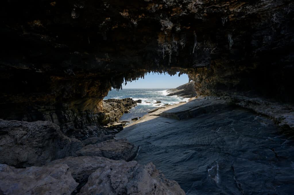 Kangaroo Island day trip view from inside Admiral’s Arch