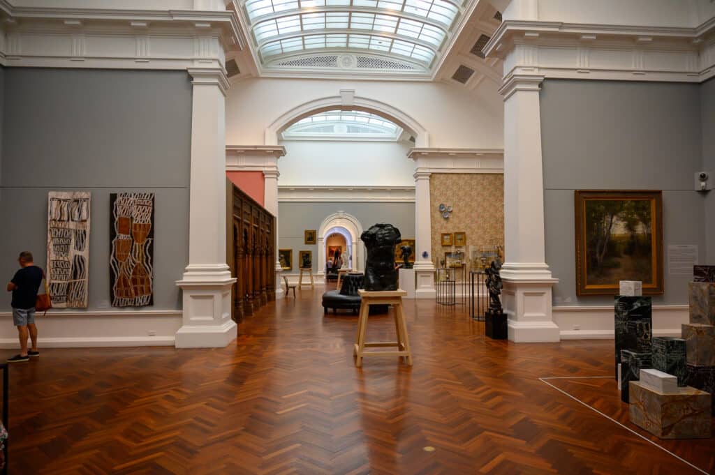 Free things to do in Adelaide grand interior hall of Art Gallery of South Australia