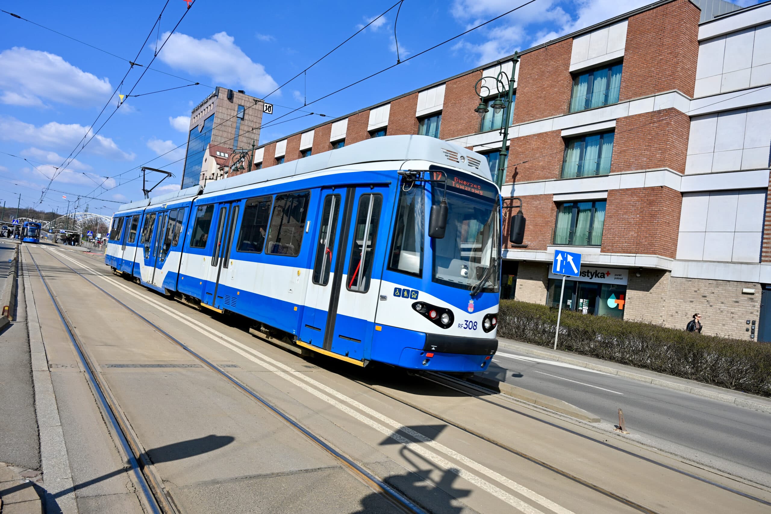Blue tram