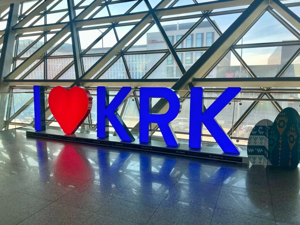 I heart KRK sign in airport