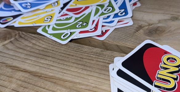 Playing Uno at Big Sky Hideaway